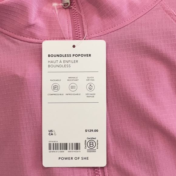 Athleta Boundless Popover Top Size Large Color: Maritima Pink NWT - Picture 6 of 6